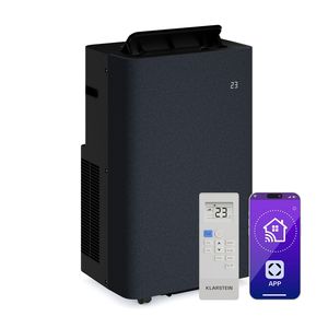 เครื่องปรับอากาศแบบพกพา 14000 BTU สำหรับบ้าน ควบคุมผ่านแอพ WiFi 3 in 1 ระบบทำความเย็น ลดความชื้น และพัดลม สำหรับห้องขนาด 24-38 ตร.ม. 65 เดซิเบล สีเทาเข้ม - Product Image 1