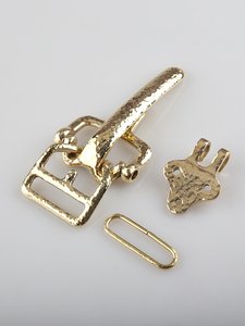 ชุดหัวเข็มขัดทหารม้าทองเหลืองแข็งสำหรับผู้ชาย4ชิ้นสกรูหมุด, ตะขอรัดเอว, อุปกรณ์เสริมหัวเข็มขัดหนัง - Product Image 2