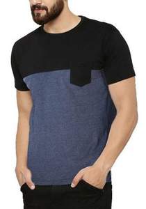 T-Shirt vierge bicolore pour adulte, unisexe, à blocs de couleurs, tricoté, coloré, coupe et couture - Product Image 5