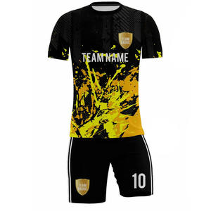 Último Modelo de Uniformes de Fútbol con Serigrafía, Camisetas con Logotipo Personalizado + Conjuntos de Pantalones Cortos, 100% Poliéster, Unisex para Hombre y Mujer, Impermeables - Product Image 2