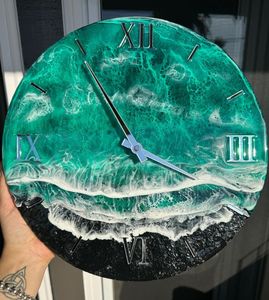 ชุดนาฬิกาติดผนังทำจากเรซินอีพ็อกซี่ดีไซน์แบบปรับแต่งได้ใช้แบตเตอรี่แบบทันสมัยหลายชิ้นสำหรับตกแต่งบ้านสำหรับห้องนั่งเล่น - Product Image 1