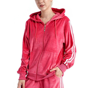 ชุดวอร์มสองชิ้นแฟชั่นลำลองสีพื้นของผู้หญิงมาใหม่สำหรับฤดูหนาวขายส่ง - Product Image 3