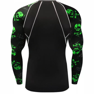 Wholesale Clothing Compression <b>Shirt</b> Rash guard Sublimated Long Sleeve Custom Bjj Rash Guard for <b>Men</b> OEM Service Customized - Product Image 2