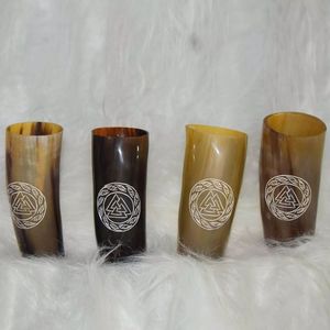 Real Buffalo Horn Whiskey Shot Cup Vintage Export Quality Hand Carved Drinking Horn Mug Ins Style <b>Glass</b> Whisky Cup BY HF CRAFTS - Product Image 3