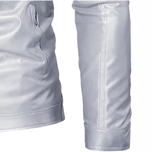 Chaqueta de cuero hecha a medida con cremallera para hombre, chaqueta de moto informal para Otoño e Invierno - Product Image 6