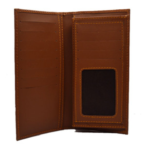 Cartera completa de cuero hecha a mano personalizada para hombre estilo retro con cierre abierto forro de poliéster-directo de fábrica - Product Image 1