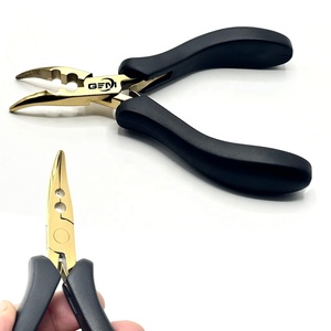 Pince professionnelle en acier inoxydable doré pour extensions de cheveux, 5 pouces, outil de salon, pour micro-anneaux et kératine, durable et réutilisable - Product Image 3