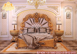 Cama de respaldo alto Premium para el hogar, conjunto de muebles de dormitorio de diseño de gran Villa, cama principal real y muebles de dormitorio - Product Image 2