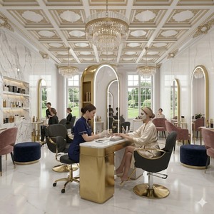 Miroir de Coiffure de Luxe Doré Moderne Intelligent à Écran Tactile Rétroéclairé et Arqué pour Salon, Écologique et Durable, Vente en Gros - Product Image 3