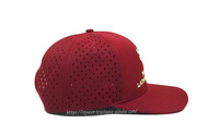 Gorras Trucker de Pana con Bordado 3D y Diseño de Logotipo Personalizado OEM, Agujeros Cortados con Láser, Estilo Moderno, Cierre de Plástico a Presión, para Ciclismo y Actividades al Aire Libre
