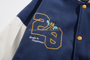 Chaqueta Varsity de Béisbol Personalizada con Mangas de Lana/Viscosa para Hombre, Bordado de Alta Calidad HARO SPORTS, Invierno - Product Image 6