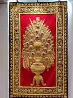 Zardozi Royal Jewel Rechteckiger Teppich und Wandbehang mit Marmor-Design aus 100% Baumwollstoff für Elegante Heimdekoration