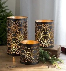 Soporte votivo de Navidad estampado cuadrado de Metal moderno Soporte de pilar de decoración elegante para el hogar - Product Image 4