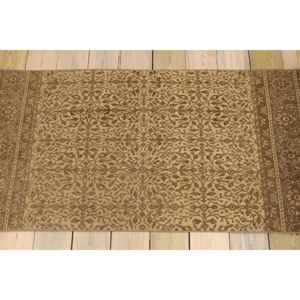 Tapis vintage, petit tapis turc 2,2x4,5 pieds, tapis en laine marron à motifs de plantes et d'arbres - Product Image 2