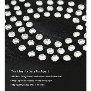 OEM personalizado 100% algodón camiseta de los hombres negro cuello simulado de gran tamaño de transferencia de calor de diamantes de imitación logotipo personalizado patrón sólido-al por mayor - Product Image 5