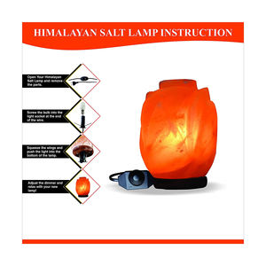 2025 lampes à LED au sel de l'Himalaya de qualité supérieure avec prise USB sculptée Base en bois de style Feng Shui et ampoule LED - Product Image 4