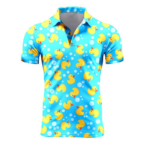 เสื้อโปโลผู้ชายทรงเข้ารูปพิมพ์ลายกราฟิกไม่ยับ - Product Image 1