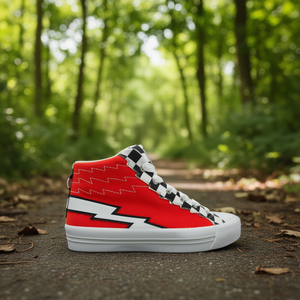 Chaussures de skate Khwela Hi - Rouge à carreaux - Product Image 3