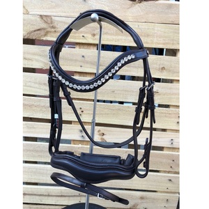 Bride anatomique en or rose de style Micklem avec bride de cheval en cuir véritable noir de haute qualité - Product Image 5