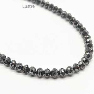 ลูกปัดแบล็คไดมอนด์ทรงรอนเดลเหลี่ยมเพชร ขนาด 3.5-4.6 มม. ยาว 15 นิ้ว น้ำหนัก 50 กะรัต คุณภาพเยี่ยมสำหรับทำเครื่องประดับ - Product Image 3