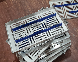 ตลับเครื่องมือฆ่าเชื้อทางทันตกรรม,หม้อนึ่งฆ่าเชื้อแบบถอดออกได้สำหรับกล่องแร็คถาดสเตนเลสสตีล20ชิ้น - Product Image 2