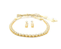 Ensemble collier et boucles d'oreilles élégants pour femmes, en zircon cubique, plaqué or 18 carats, bijoux en laiton, luxe, réglable, cadeau, anniversaire, mariage