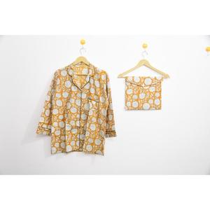 Ensemble de pyjama en coton floral de luxe et élégant, imprimé à la main, vêtements de nuit pour femmes, ensembles de vêtements de nuit confortables pour femmes - Product Image 4