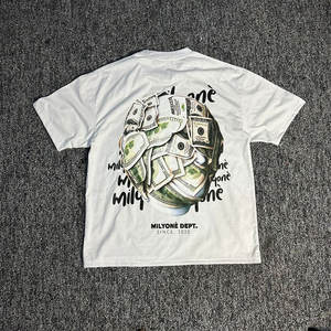 Último diseño personalizable de los hombres de color sólido de la calle de estilo transpirable ecológico Spandex/poliéster camisetas sueltas - Product Image 2