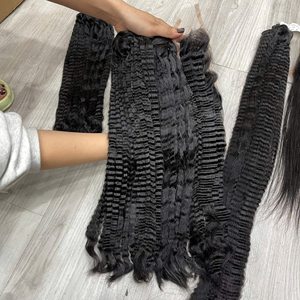 Extensions de cheveux humains bouclés et raides Steam Kinky 2026, très demandées, sans perte ni nœuds - Product Image 5