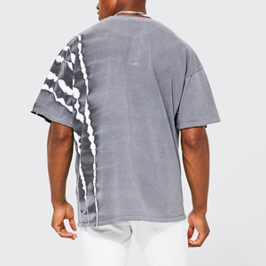 T-shirts courts oversize personnalisés avec logo pour homme, streetwear, 100% coton, poids lourd, écologiques, respirants, épaules tombantes, coupe ample - Product Image 2