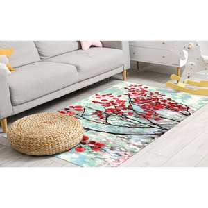 Alfombra con estampado de hojas rojas, alfombra impresa, regalo para el hogar, alfombra decorativa con diseño de árbol, alfombra suave con pelo - Product Image 3