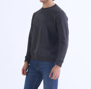 100% Cotton Heavyweight <b>Cropped</b> Oversized Custom Full Print Embroidered for <b>Men</b> Solid Boxy Design Sweatshirt - Product Image 3