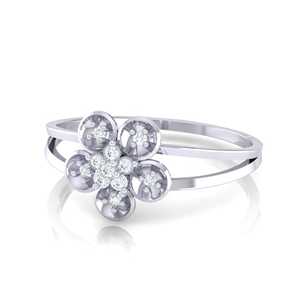 Anillo de Oro Certificado con Diamantes Reales en Forma de Racimo Floral, Joyería Fina para Hombre, Piedra de Corte Radiante, Tecnología de Incrustación con Patrón Cubano, Oro Blanco - Product Image 1