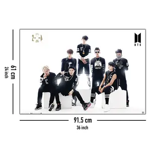 Affiche moderne pour BTS, design noir et blanc pour utilisation murale - Product Image 4