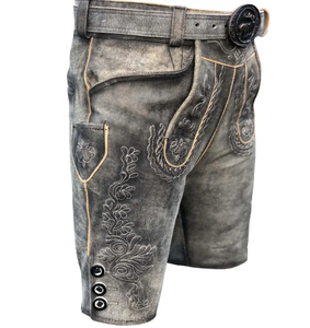 Pantalon court en cuir bavarois sur mesure pour homme, Trachten Lederhosen, pantalon taille mi-haute, couleur unie, costume authentique d'Oktoberfest - Product Image 3