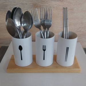 Unique Iron Cutlery Holder For Designer <b>Kitchen</b> <b>Accessories</b> Adding Distinctive Storage Element To Countertop - Product Image 2