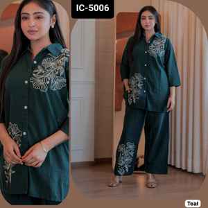 Most Beautiful Cotton Slub with Embroidery Work Fancy Ready to Wear Western Wear <b>Suit</b> with Plus size Available for <b>Women</b> Dress - Product Image 5