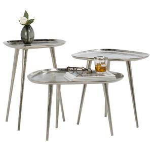 Bizzotto abstrait aluminium argent Table d'appoint Table d'appoint Art déco Design trépied jambes décor à la maison meubles faits à la main maison - Product Image 4