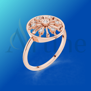 แหวนเพชรโมอิสและเพชรสวิส18K สำหรับใส่ประจำวัน - Product Image 1