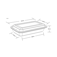 Kotak Makanan PP Gaya Amerika dengan Tutup Kubah untuk Kue, Nasi, Sushi, Mie, Makanan Cina, Bawa Pulang, dan Pengiriman