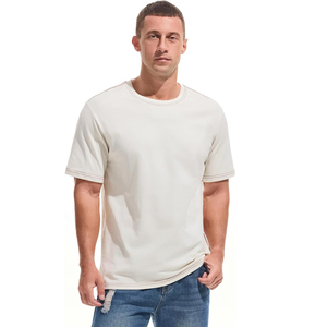 T-shirts pour hommes de haute qualité 100% coton Motif lettres Col rond Coupe ample Manches courtes Anti-boulochage Respirant - Product Image 2