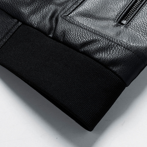 Ventes directes d'usine Vestes en cuir véritable pour hommes Toile Col montant Logo frontal Respirant à capuche Mode d'hiver - Product Image 5