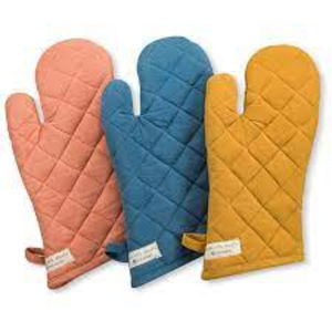 Mitaines de couleur unie 100% coton tablier de cuisine complet ensemble de gants de four - Product Image 1