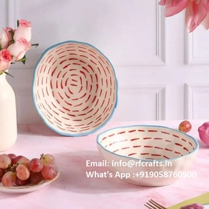 ชามเซรามิกทำด้วยมือเคลือบเสร็จเหมาะสำหรับซุปสลัดข้าวและก๋วยเตี๋ยวปราศจากตะกั่วคุณภาพเกรดอาหาร - Product Image 2