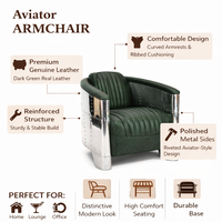Fauteuil en cuir contemporain avec assise large et accoudoirs confortables pour la lecture à domicile ou au bureau