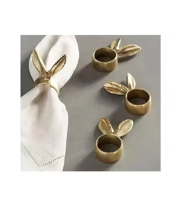 2025 vente chaude ronds de serviette à bas prix pour la fête de mariage anneaux de serviette en forme de feuille en métal pour la décoration de table arrivée de luxe - Product Image 5