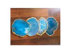 Best Selling Handmade Stone Cup <b>Coaster</b> Set Natural <b>Agate</b> Absorbent Polished for Home Decorative Christmas Occasions Wholesale - Product Image 4