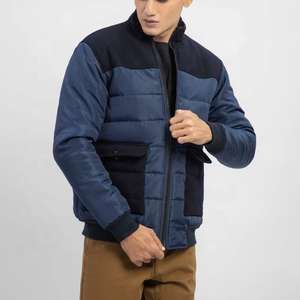 Chaqueta acolchada de invierno Formal Unisex, con revestimiento acolchado, impermeable, a prueba de viento, características de Panel de contraste, Impresión de descarga, cremallera frontal - Product Image 3