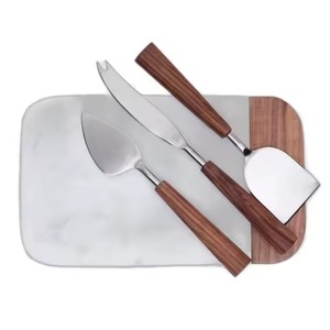 Ensemble de couteaux à fromage en acier inoxydable avec lame argentée, manche en acier inoxydable, lavable au lave-vaisselle, écologique pour la cuisine et les restaurants - Product Image 1