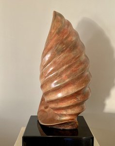 Interior decor <b>wooden</b> <b>sculpture</b> with brushed and unique structure for high end living rooms and display niches - Product Image 6